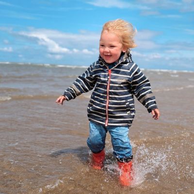 Outdoors Rain Jacket - Sailor Blue Stripe  - Alternative Image