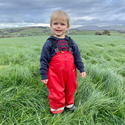Outdoors Fleece Lined Dungaree - Racing Red  - Alternative Image