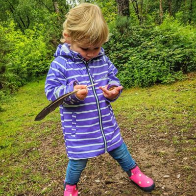 Clearance School Rain Jacket - Perfect Purple Stripe  - Alternative Image