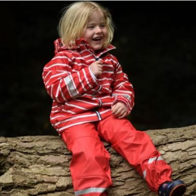 Outdoors Rain Jacket - Racing Red Stripe  - Alternative Image