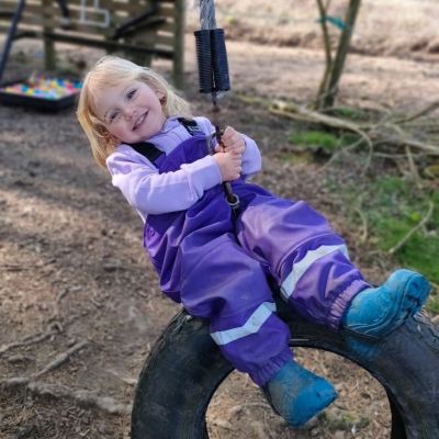 Outdoors Fleece Lined Dungaree - Perfect Purple  - Alternative Image